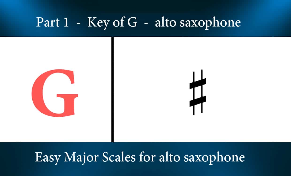 Easy Major Scales for alto saxophone – Part 1 – Key of G