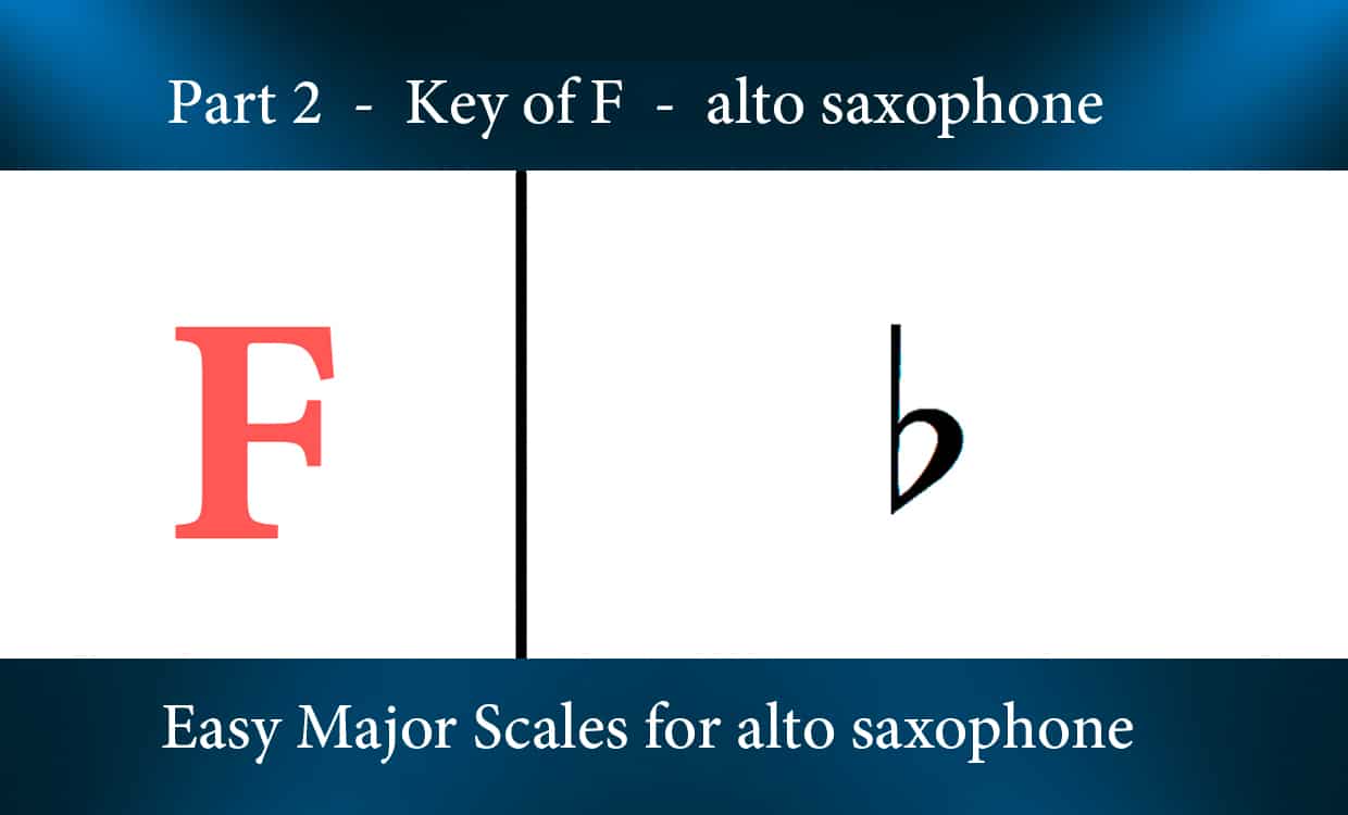 Easy Major Scales for tenor saxophone – Part 2 – Key of F