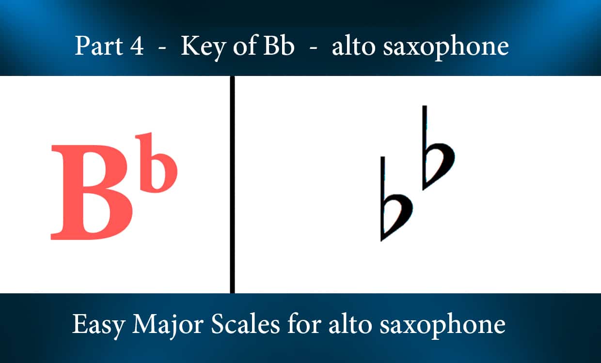 Easy Major Scales for alto saxophone – Part 4 – Key of Bb