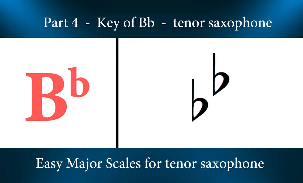 Easy Major Scales for tenor saxophone – Part 4 – Key of Bb