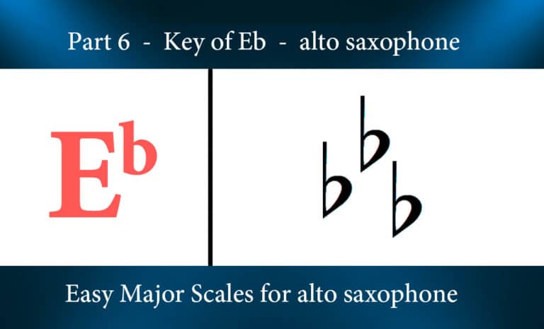 Easy Major Scales for alto saxophone – Part 6 – Key of Eb